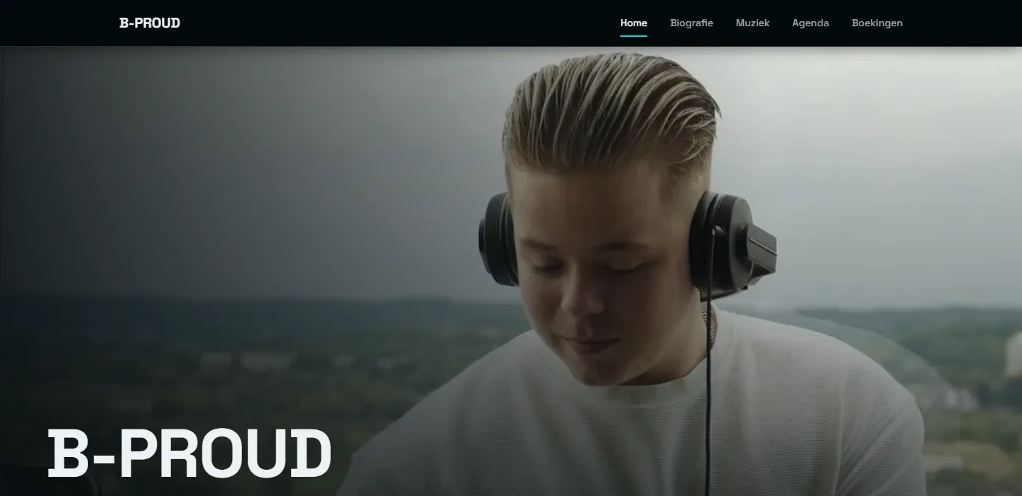 Website B-PROUD, gebouwd door FE-webdesign
